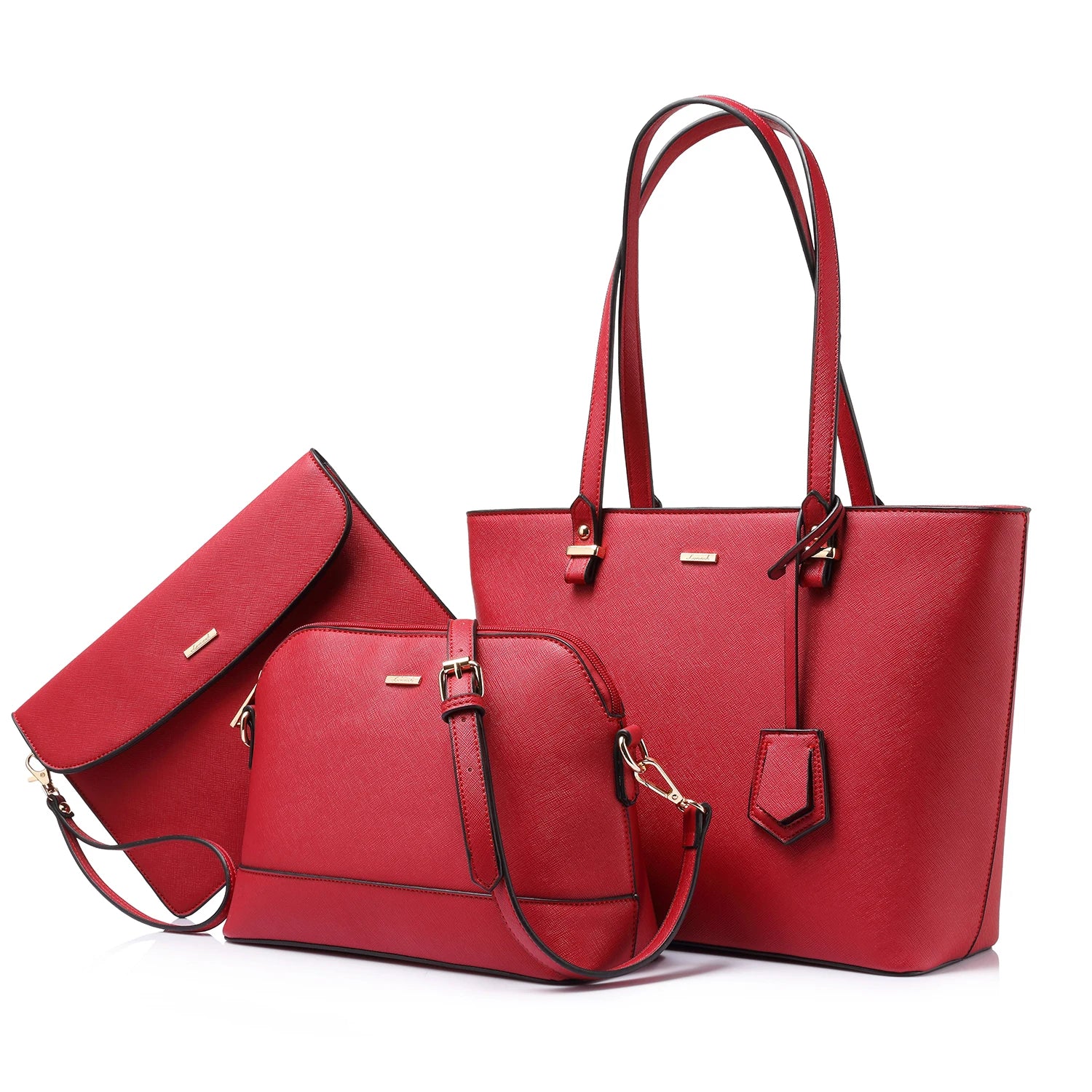 LOVEVOOK Hot Sale Factory Custom Women PU Leather Tote Bag High Quality Summer 3 Pieces Ladies Purses and Handbags for Women Bag