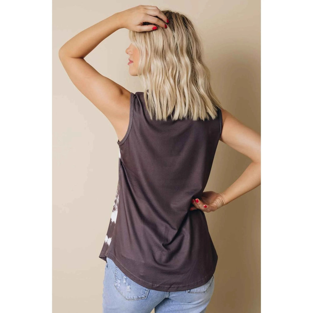 TD Maggie Women's Tie-Dye Tank Top Breathable Spandex Crop Top Strapless Collar Short Length Casual Style for Summer Printed