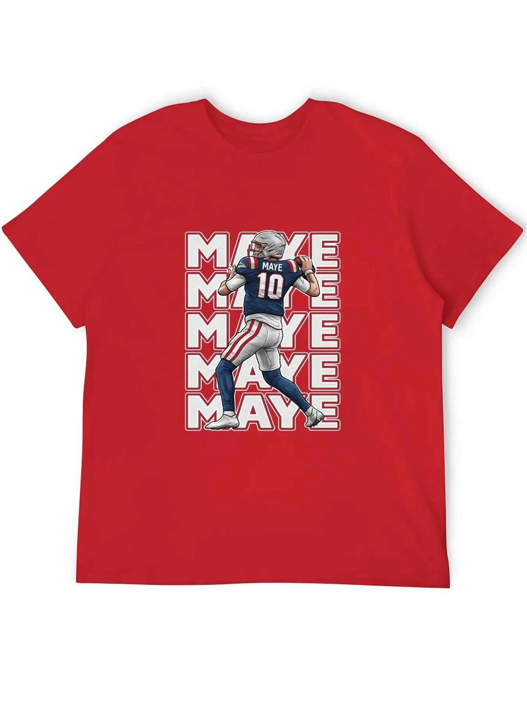 USA In-Stock New England Team Culture Shirt MAYE #10 Jersey T-Shirt Men's Casual Crew Neck T-Shirts 100% Cotton 180g Stretch Top