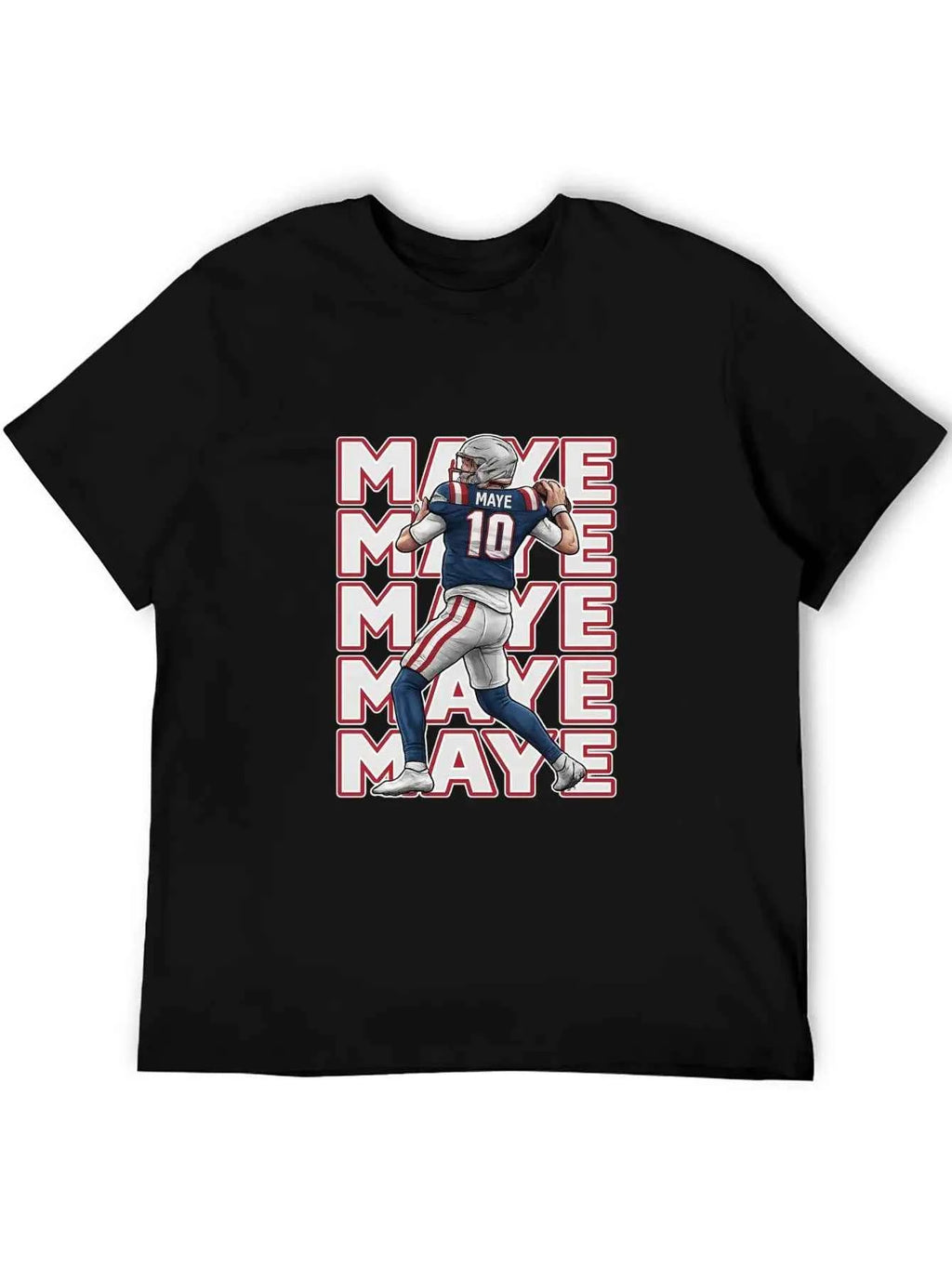 USA In-Stock New England Team Culture Shirt MAYE #10 Jersey T-Shirt Men's Casual Crew Neck T-Shirts 100% Cotton 180g Stretch Top