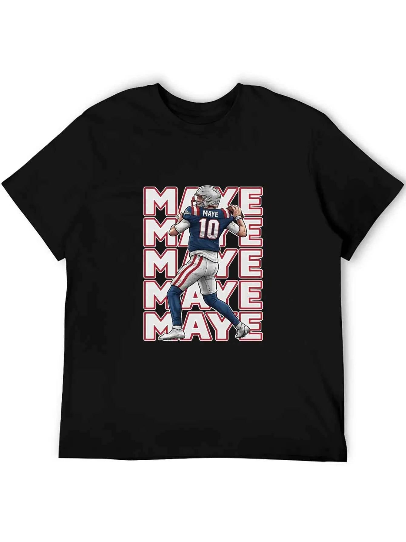 USA In-Stock New England Team Culture Shirt MAYE #10 Jersey T-Shirt Men's Casual Crew Neck T-Shirts 100% Cotton 180g Stretch Top