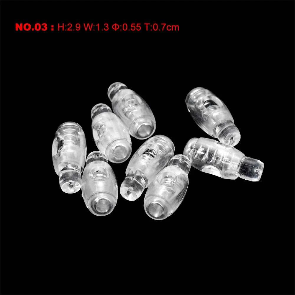 10pcs Cord Lock Plastic Stopper Cord Ends Toggles Clip Buckle Transparent Clear Frost For Shoelace Clothing DIY Bag Accessories