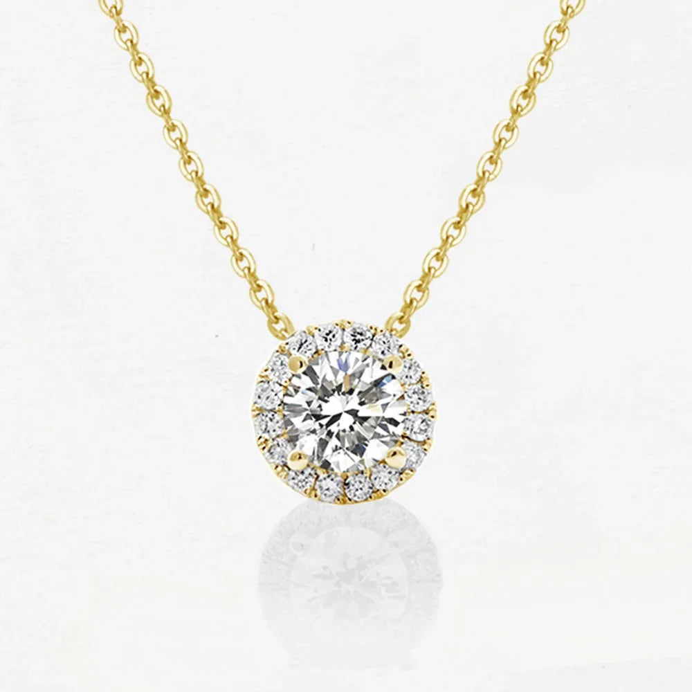 0.5ct IGI Certified Fine Jewelry Starsgem DEF VVS VS CVD HPHT Cut Lab Diamond Pendant 10k 14k 18K Solid Gold Women's Necklace