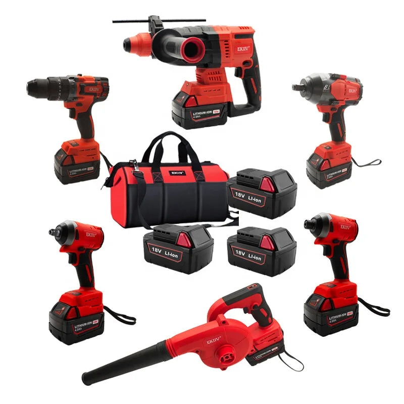 EKIIV 21v 18V Tool Kit & Power Tools / Cordless Drill in Stock High Quality Safe Power Toolkit Motor Mini Electric Drill