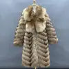 Super Luxury Full Fur Long Style Lady Women Genuine Raccoon Fur Coat Women