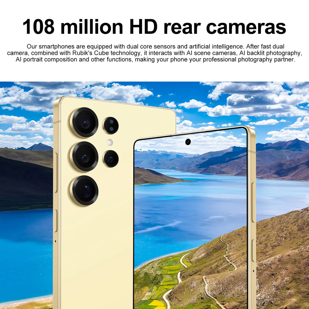 2025 New Ultra S25 Phone Personalized Logo 7.3Inch 16GB+1TB 4G 5G Smartphones Stylus Face ID AI French Spanish Deca Core