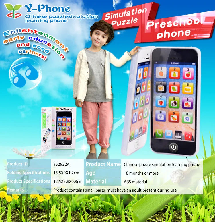 Kids Early Educational Mobile Phone Toy Children English Learning Music Cellphone with Light and Sound for Baby Infant Gift