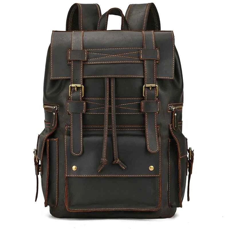 2025 New Arrivals Leather Backpack For Men Male Genuine Leather Laptop Travel Backpack 17 Inch Daypack Shoold Bag Men Male Large