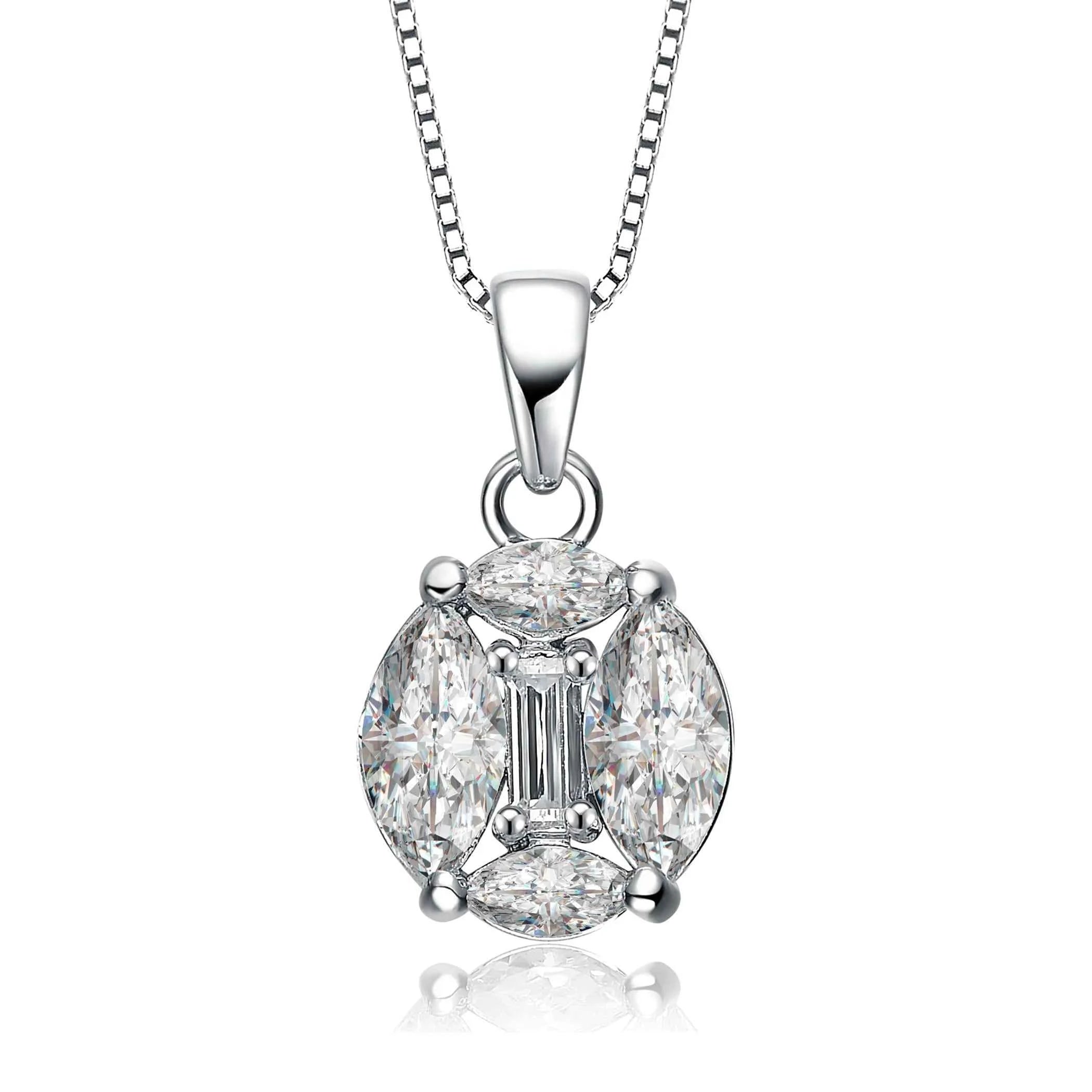 TD Collette Z Sterling Silver Cubic Zirconia Glitzy Necklace Huge Fashion Pendants & Charms