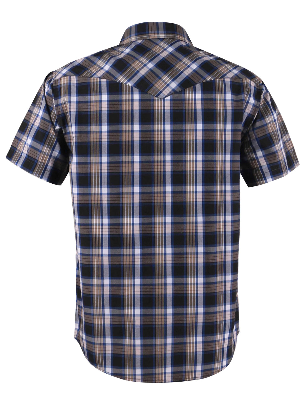 Men's Western Cowboy Short Sleeve Pearl Snap Button up Casual Work Plaid Shirts