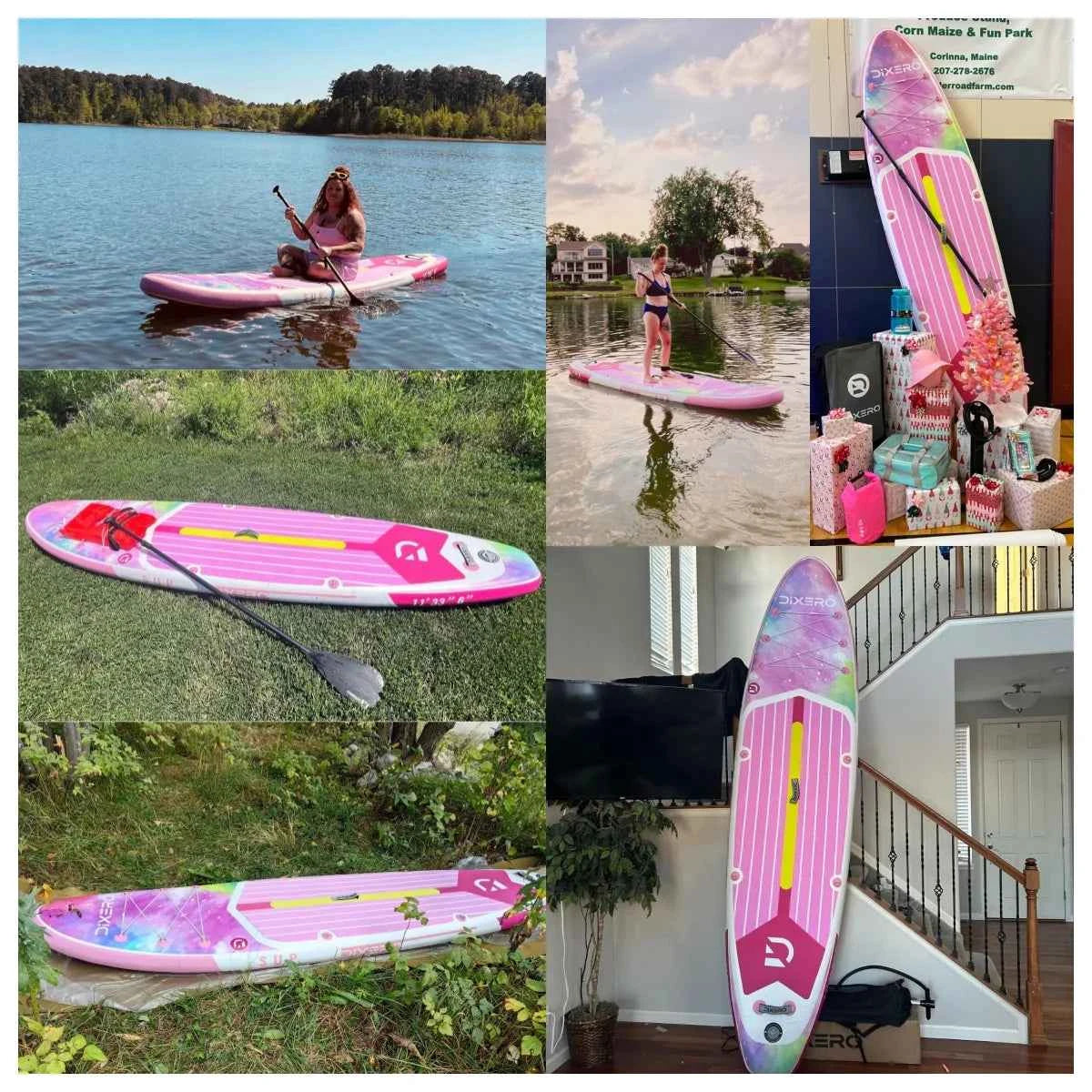 EU Warehouse 11'x33"x6" Inflatable All-Around SUP Board Durable Drop Stitch Stand up Paddle Board for Ocean Use