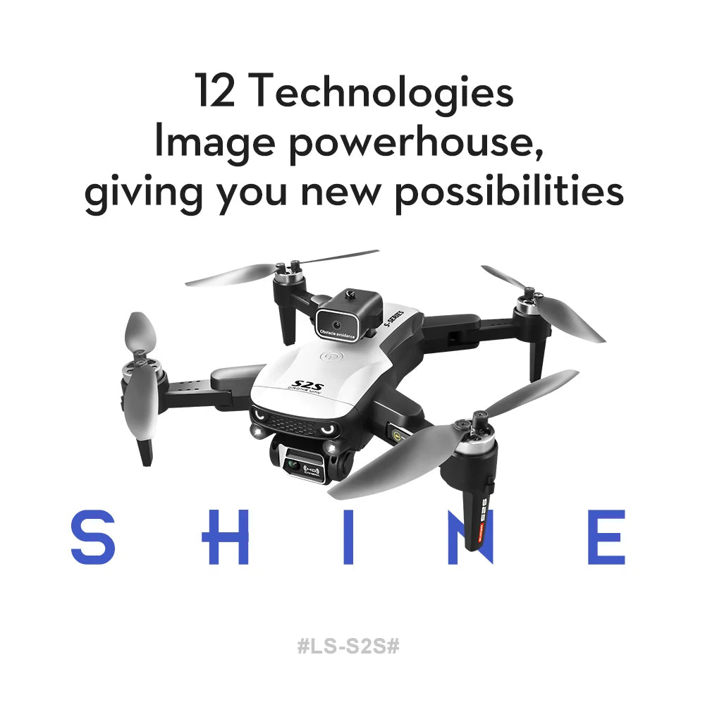 LS-S2S S2S RC Drone Brushless With Obstacle Avoidance 6K Dual Camera RC Helicopter Foldable Quadcopter Toy for Kids Adults