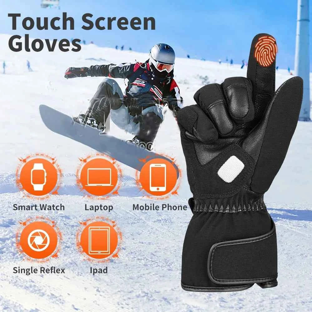 Battery Powered Motorcycle Gloves Adjustable Temperature Heated Motorcycle Gloves for Winter Riding