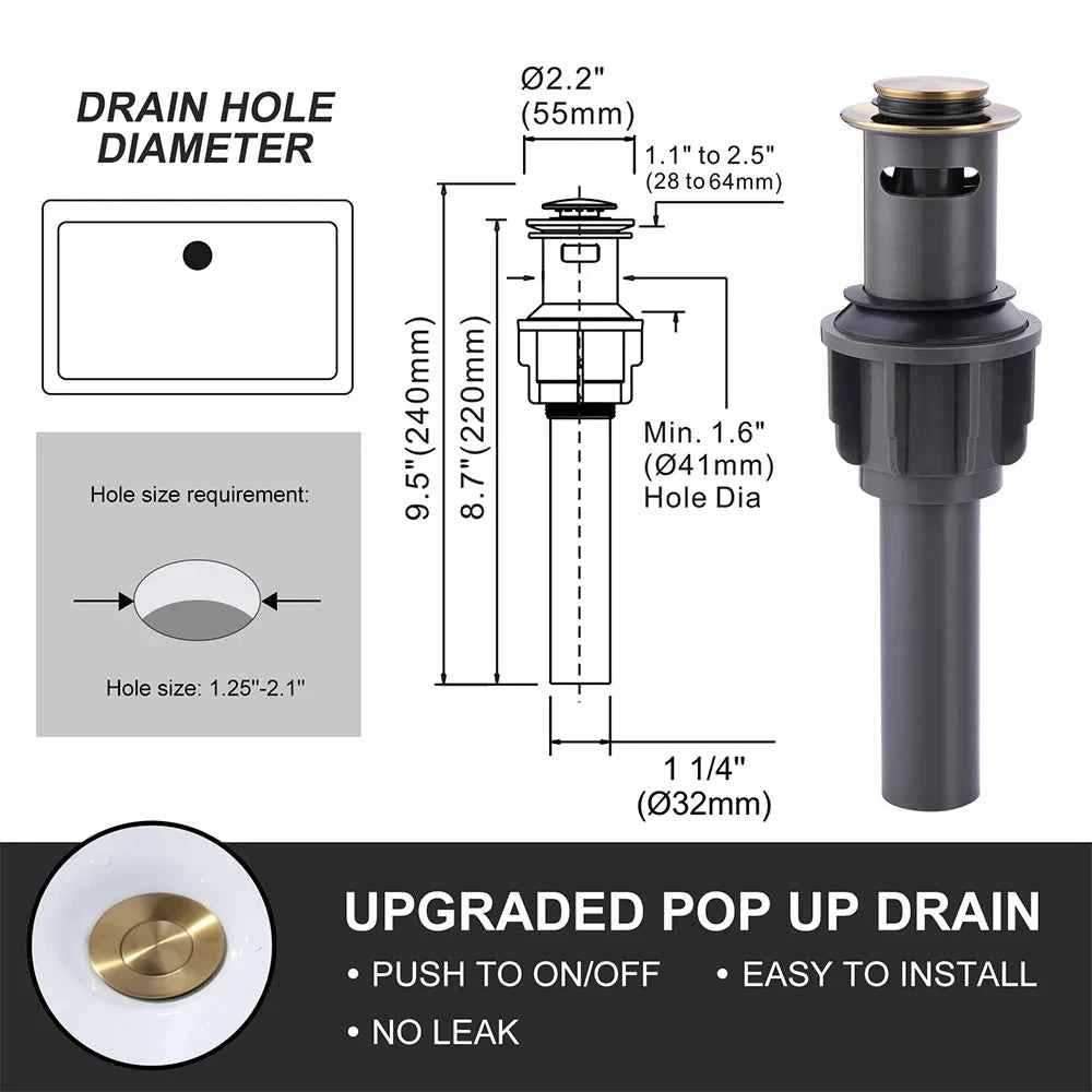Brushed Gold Bathroom Vanity Water Faucet with 360 Degree Swivel Spout Bathroom Sink Faucet 3 Hole 2 Handle Gold Sink Faucet