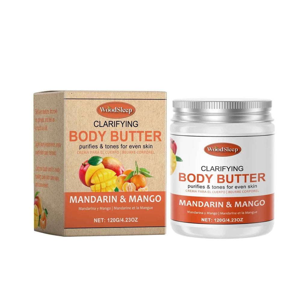 WoodSleep Mango Citrus Body Cream Moisturizing Butter for Dry Skin Infused with Natural Moisturizing Properties