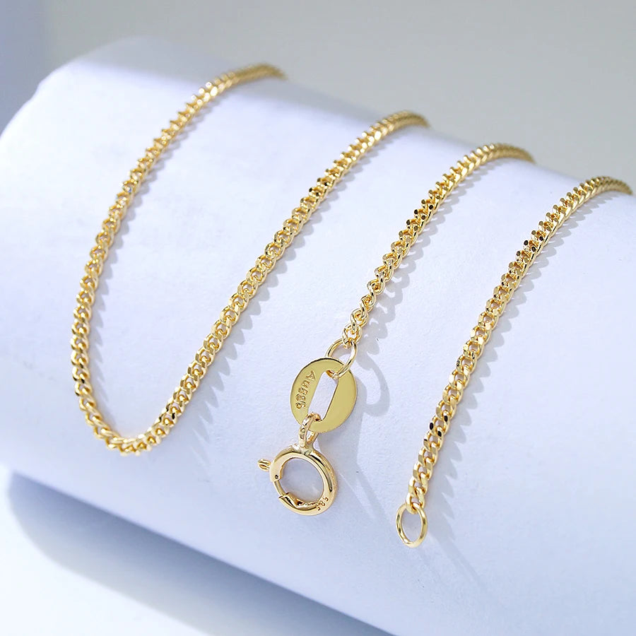 1.35mm Curb Miami Cuban Link Jewel Solid Wholesale Gold Jewelry Wholesale Delicate Gold Chain 14k Necklace
