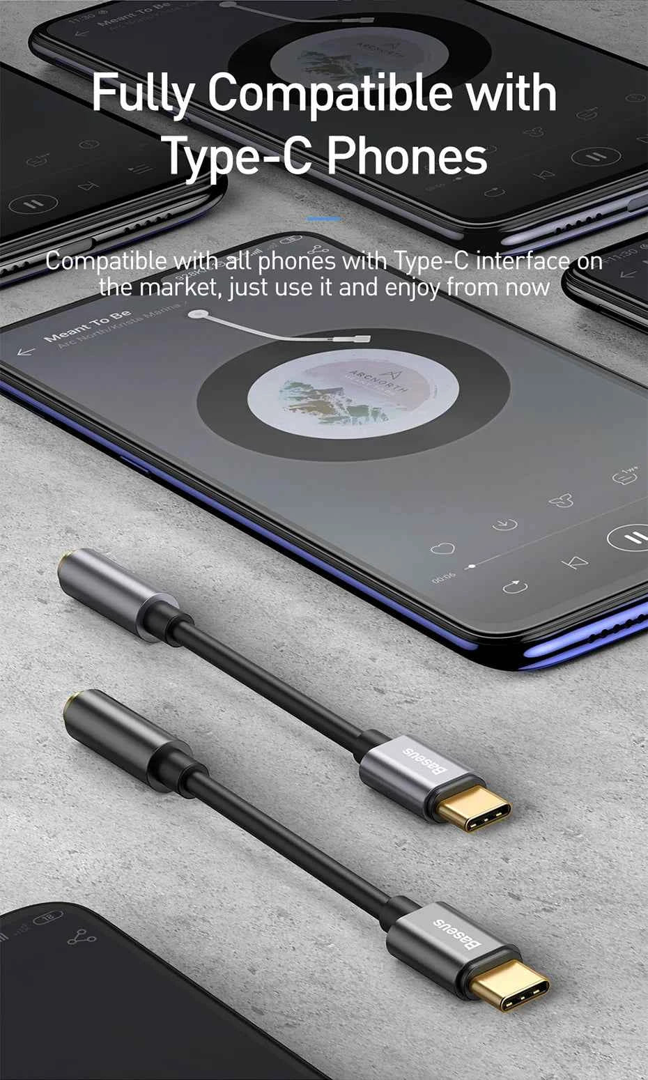 Baseus Type C to 3.5mm Aux Adapter Earphone USB C Cable Headphones Adapter 3.5 Jack Audio cable For Huawei P20 Xiaomi Mi 10