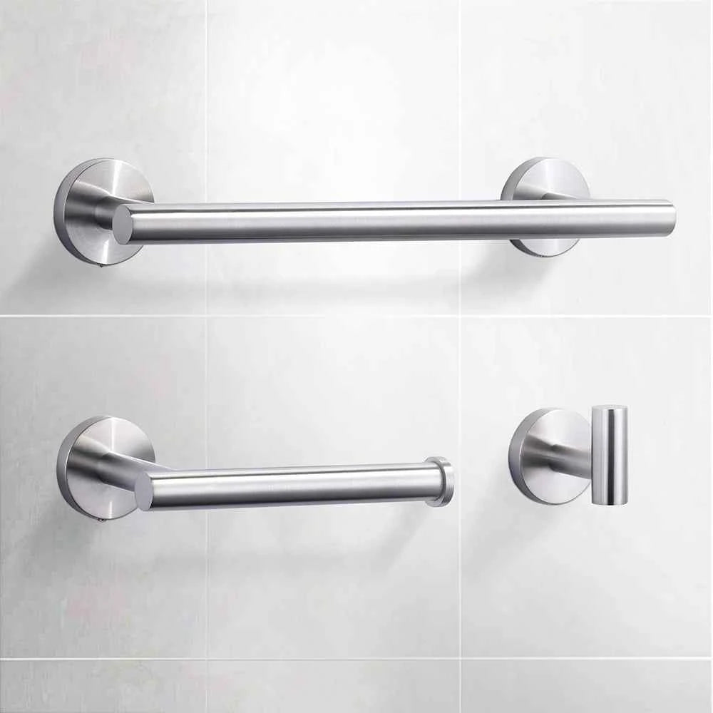 Hotel Decor Bath Hardware Set Oil Rubbed Bronze 3PCS Wall Mounted Screw-in Toilet Paper Holder/Robe Hooks/Towel Bars