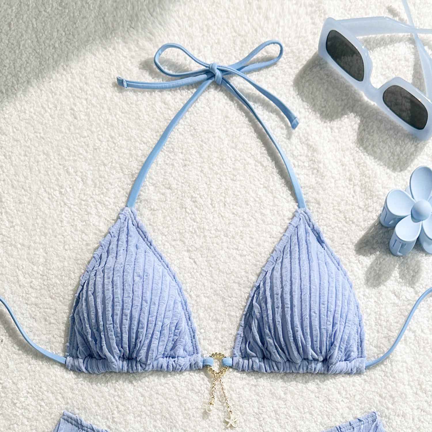 Sexy Wrinkled Halter Brazilian Bikini Women Swimwear Female Swimsuit Two-pieces Bikini Set High Cut Bathing Suit Swim Beach Wear
