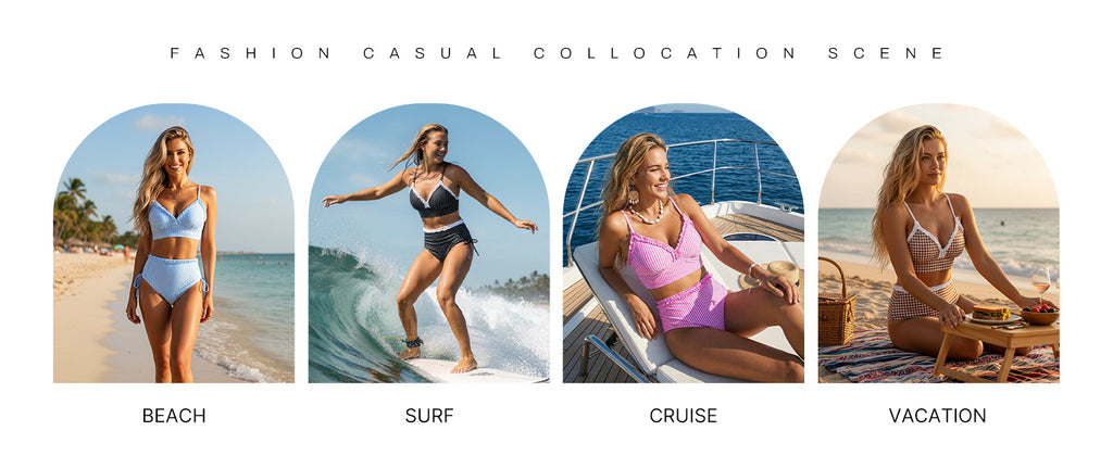 2026 V Neck String Two Piece Bikini With Shorts Women Swimwear Female Swimsuit Bathers Bathing Swimming Suit Beachwear Summer