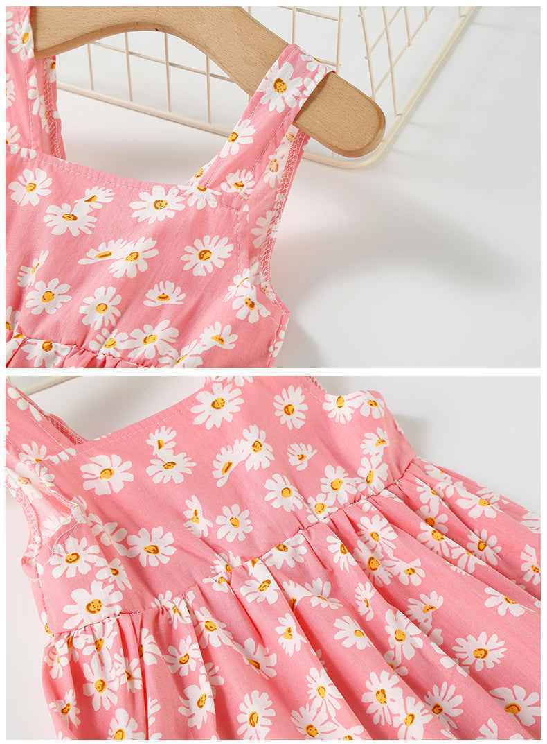 New Baby Girls Sleeveless Flower Print Dresses Clothes Bowknot Kid Summer Princess Dress Children Party Ball Pageant Outfit