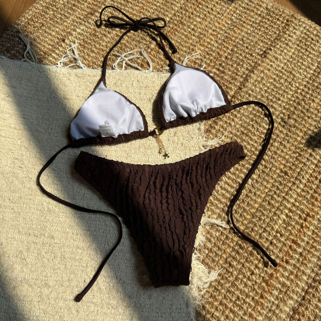 Sexy Wrinkled Halter Brazilian Bikini Women Swimwear Female Swimsuit Two-pieces Bikini Set High Cut Bathing Suit Swim Beach Wear
