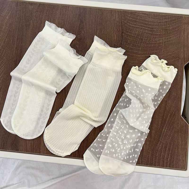 3Pairs/Lot Baby Girls Knee High Socks Long Kids Soft Lace Stuff Princess Sock Ruffle 2-12Years  Cute Girl Socks