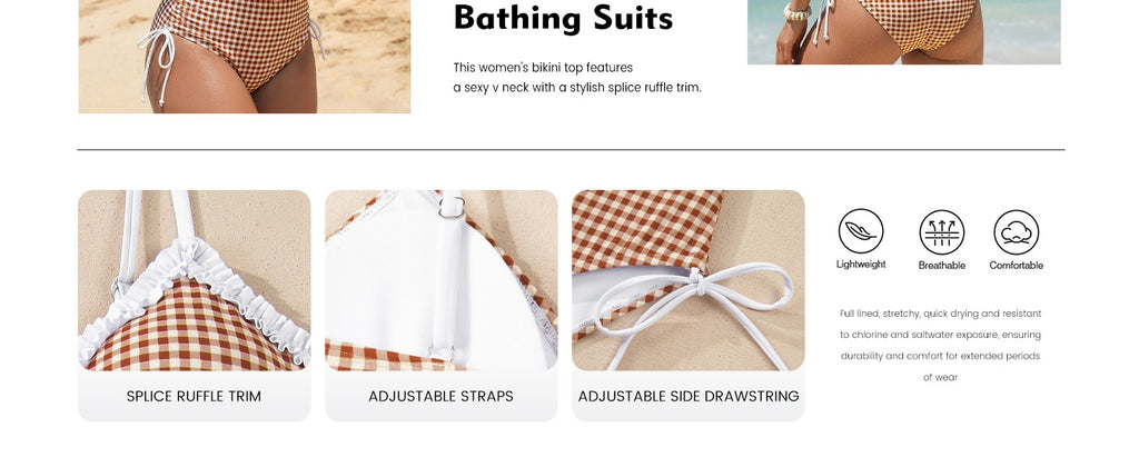 2026 V Neck String Two Piece Bikini With Shorts Women Swimwear Female Swimsuit Bathers Bathing Swimming Suit Beachwear Summer