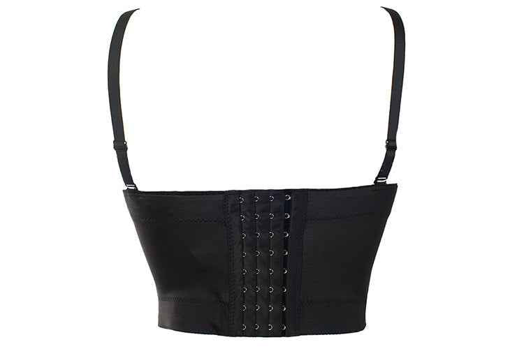 Sexy Black Transparent Bra Mesh Push Up Bralet Women's Tube Top Corset Bustier Bra Club Party Crop Top Lingerie Plus Size