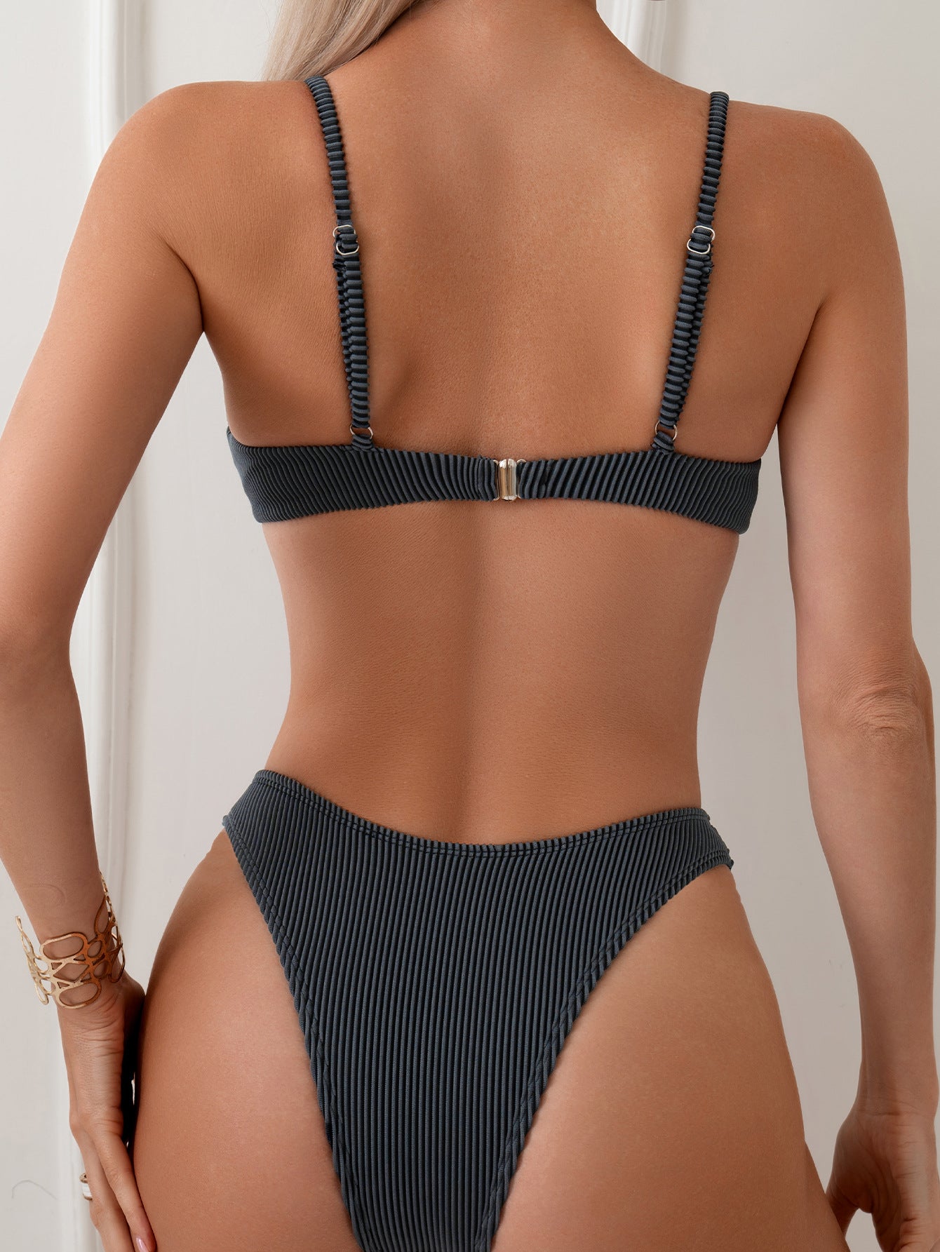 2026 V Neck String Two Piece Bikini With Shorts Women Swimwear Female Swimsuit Bathers Bathing Swimming Suit Beachwear Summer