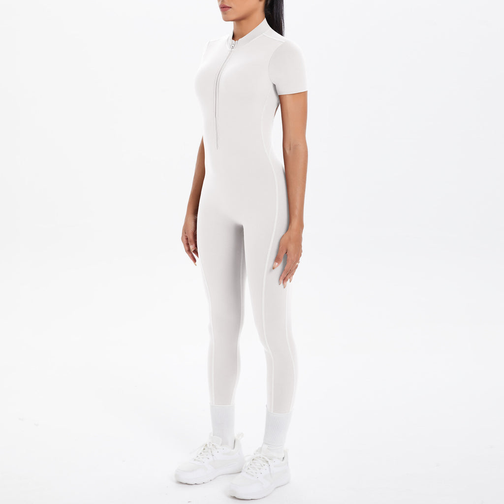 Sexy Backless Bodycon Scrunch Jumpsuit Raises Butt Women Dance Fitness Overalls Push Up  With Chest Cushion Yoga Sport Jump Suit