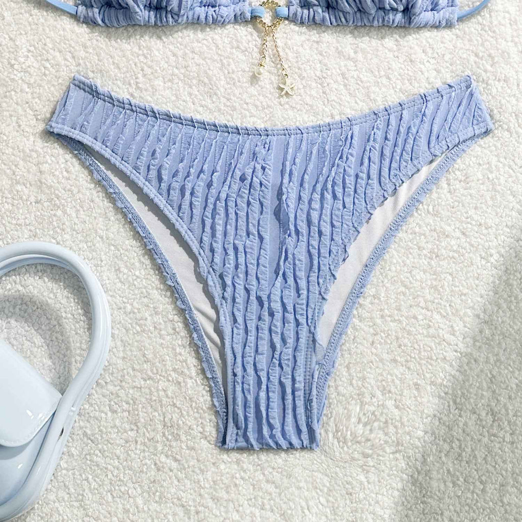 Sexy Wrinkled Halter Brazilian Bikini Women Swimwear Female Swimsuit Two-pieces Bikini Set High Cut Bathing Suit Swim Beach Wear