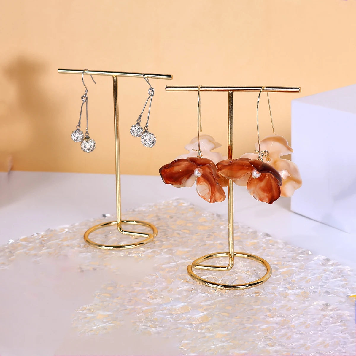Wood & Metal Jewelry Display Stand Bracelet Earring Rack