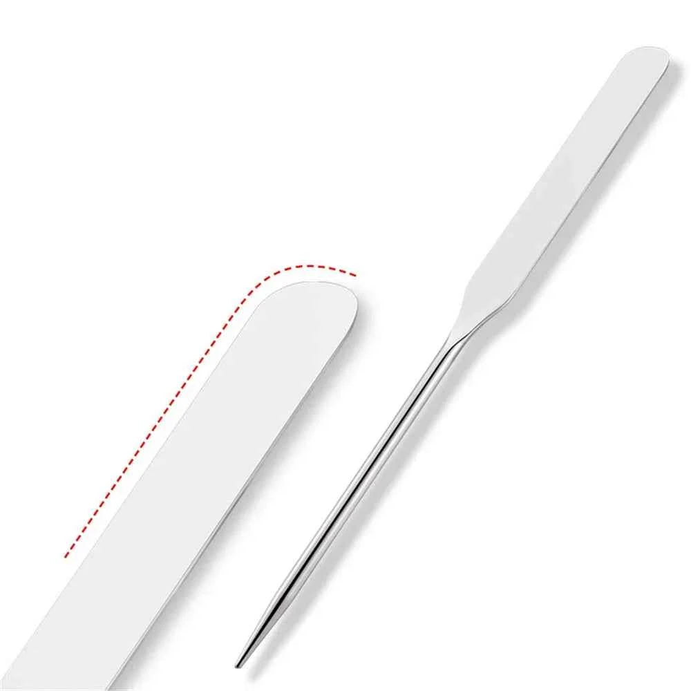 2PC Stainless Steel Palette Tray Rod Set Spatula Toner Makeup Mixing Mixing Stick Foundation Cream Mixing Cosmetic Make Up Tool