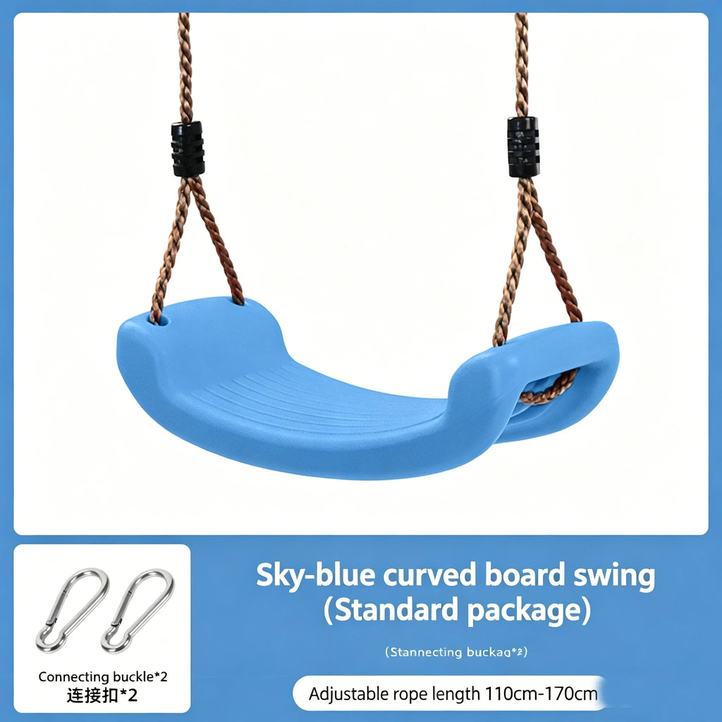 Kids  Anti-Tip Curved Swing Seat Indoor Outdoor Garden Swing Board with Hanging Rope Children Playground Swing Accessories
