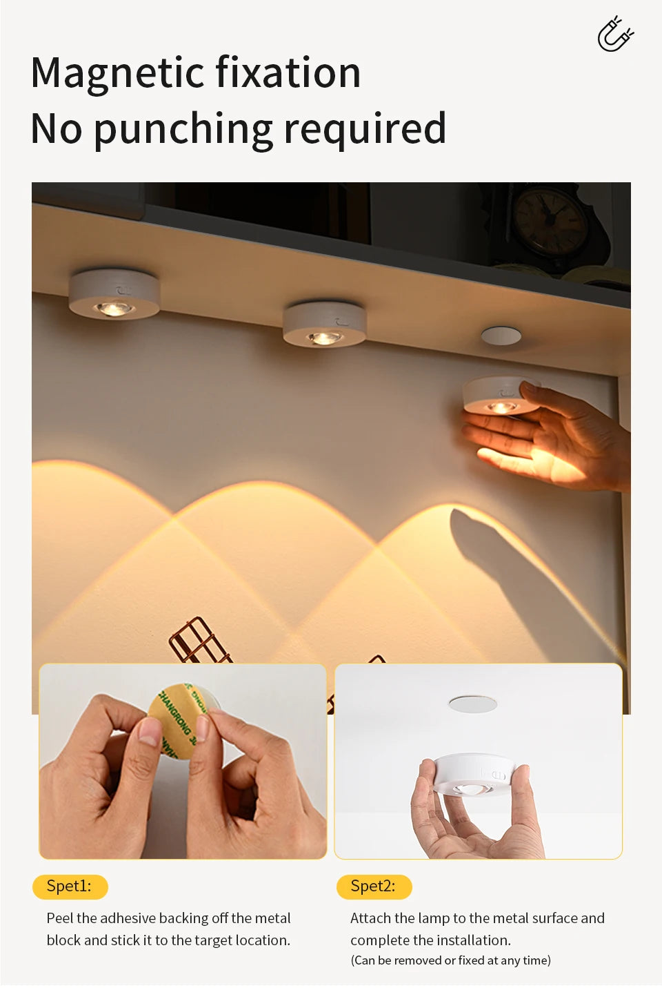 RGB White Led Night Light with IR Remote Control Rechargeable Lamp Wireless Under Cabinet Lights Spotlight for Display Closet