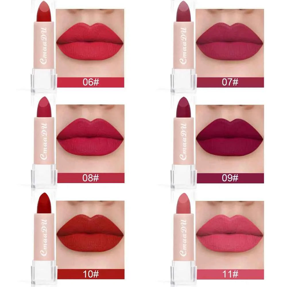 1 Pcs Velvet Matte Lipstick Long-Lasting Non-Stick Cup Waterproof Moisturizing Lip Gloss Fashion Classic Shades For Daily & Date