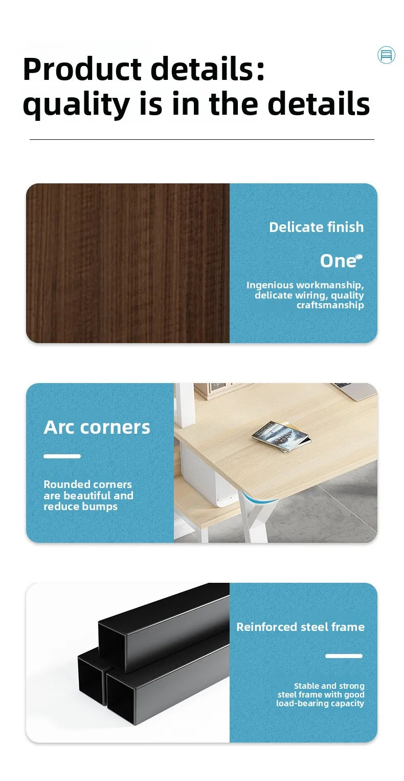 Stable Computer desk desktop desk bookshelf integrated writing desk household small apartment simple hole board desk