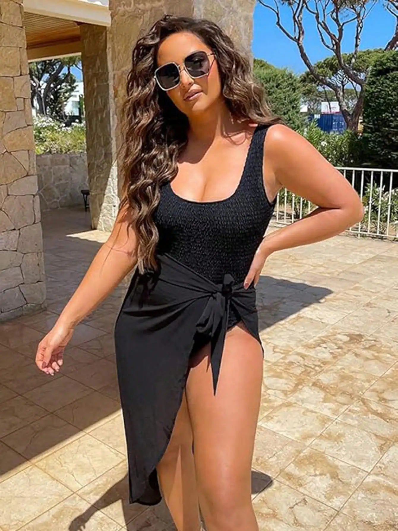Summer Women Solid Color Short Bikini Wrap Chiffon Skirt Lightweight Scarf Swimsuit Hoodie Beach Swimming Hoodie Skirt