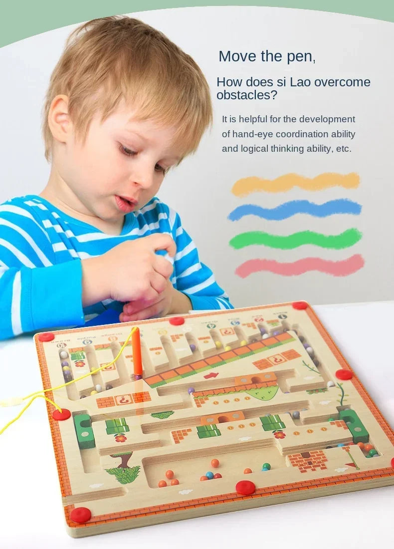 Magnetic Color and Number Maze Learning Education Toys Color Matching Montessori Toys Boy Girl Toys for Children Gift