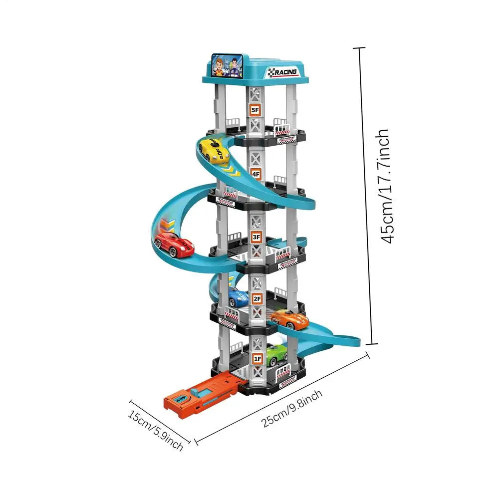 Racing Rail Car Toys Children Garage Catapult Sports Track Game Toys Kids Building Parking Baby Lot Gas Station DIY Winding Road