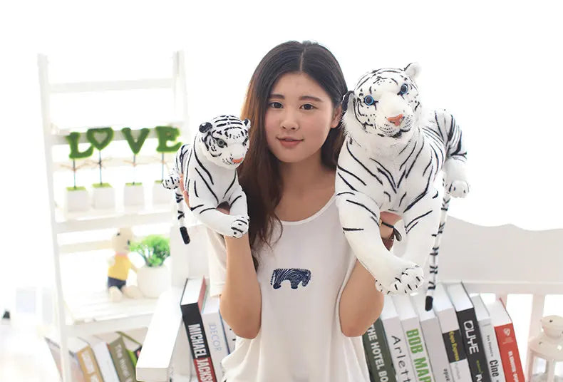30-120cm Cute White Tigers Plush Toys Simulation Tigers Stuffed Dolls Baby Pillow Plush Kid Toys Gift