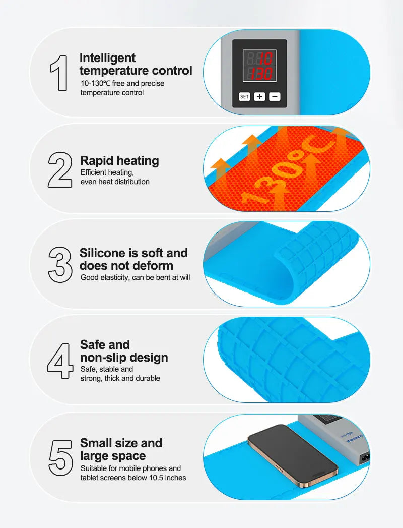 SUNSHINE LS3-Mini LCD Screen Separator Heating Table Separation Pad for Mobile Phone and Tablet Repair Screen Disassembly Tool