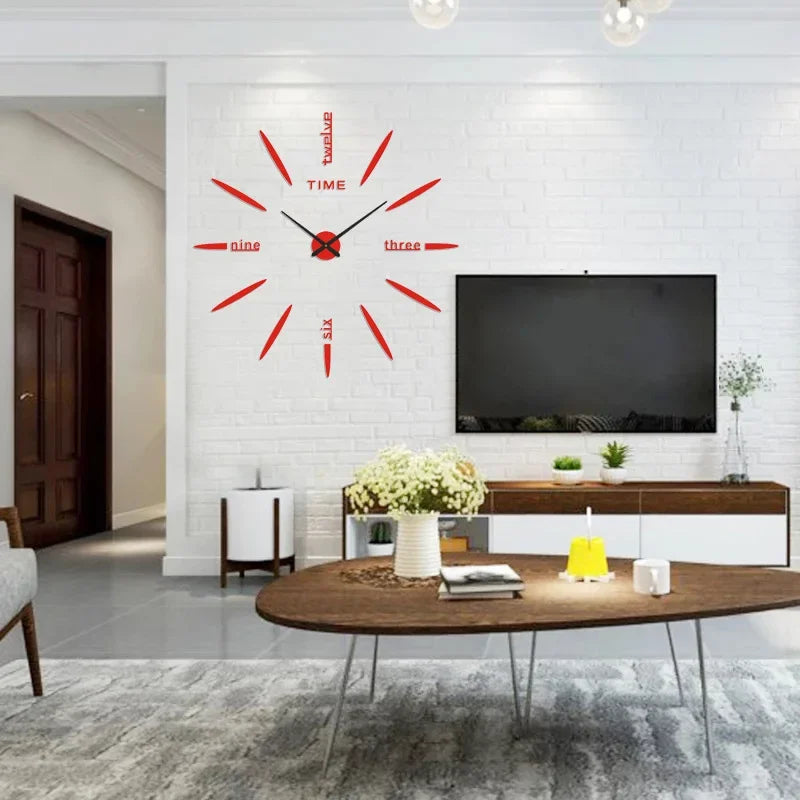 DIY Modern Design Large Wall Clock Fashion Decorative Living Room Wall Clock Home Decoration Clocks Decor Decoration for Bedroom