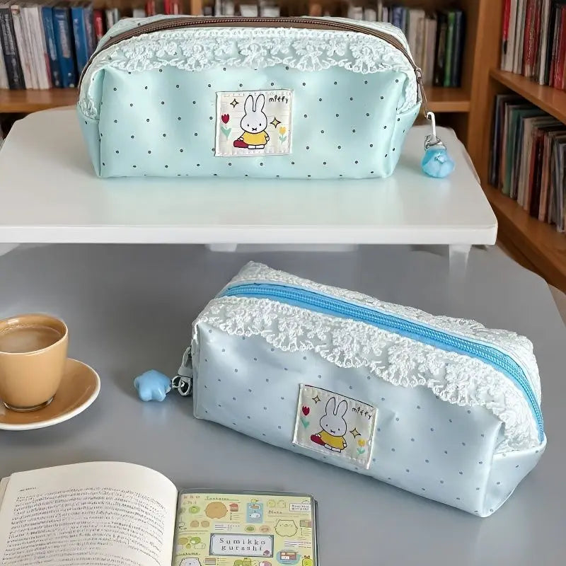 Miffy Kawaii Large capacity pencil case student stationery bag cartoon makeup storage bag Cute Gift Toy