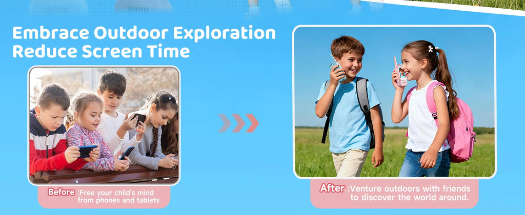 Kids Walkie Talkies Packs Long Range Two Way Radio with Clear Sound for Boys Girls Age 3-12 Outdoor Camping Hiking Adventure Toy