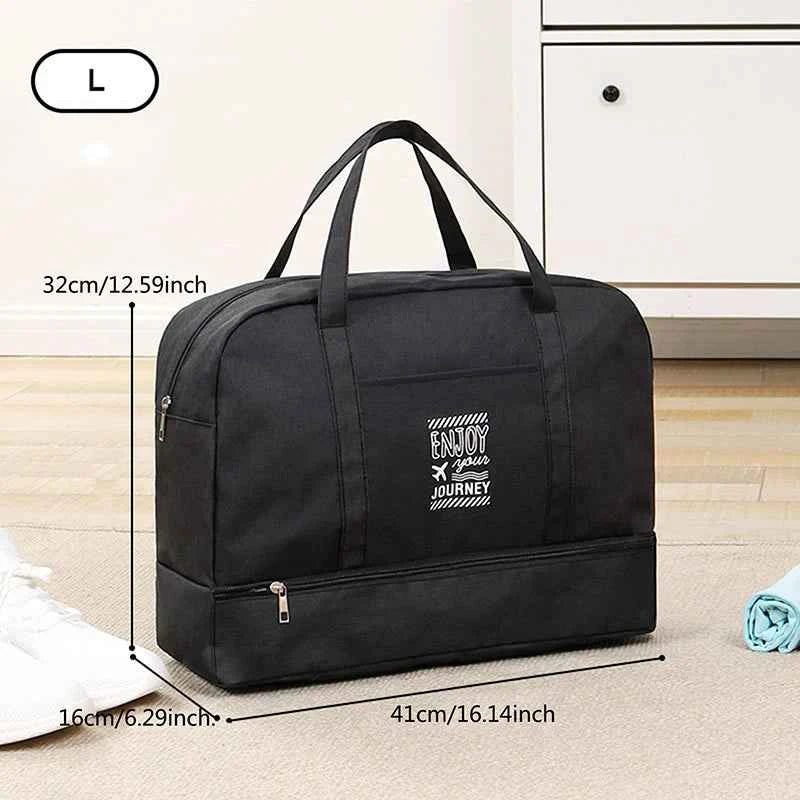 Fashion Folding Travel Bag Women Oxford Travel Weekend Overnight Bags Large Capacity Hand Luggage Tote Duffel Accessory Supplies