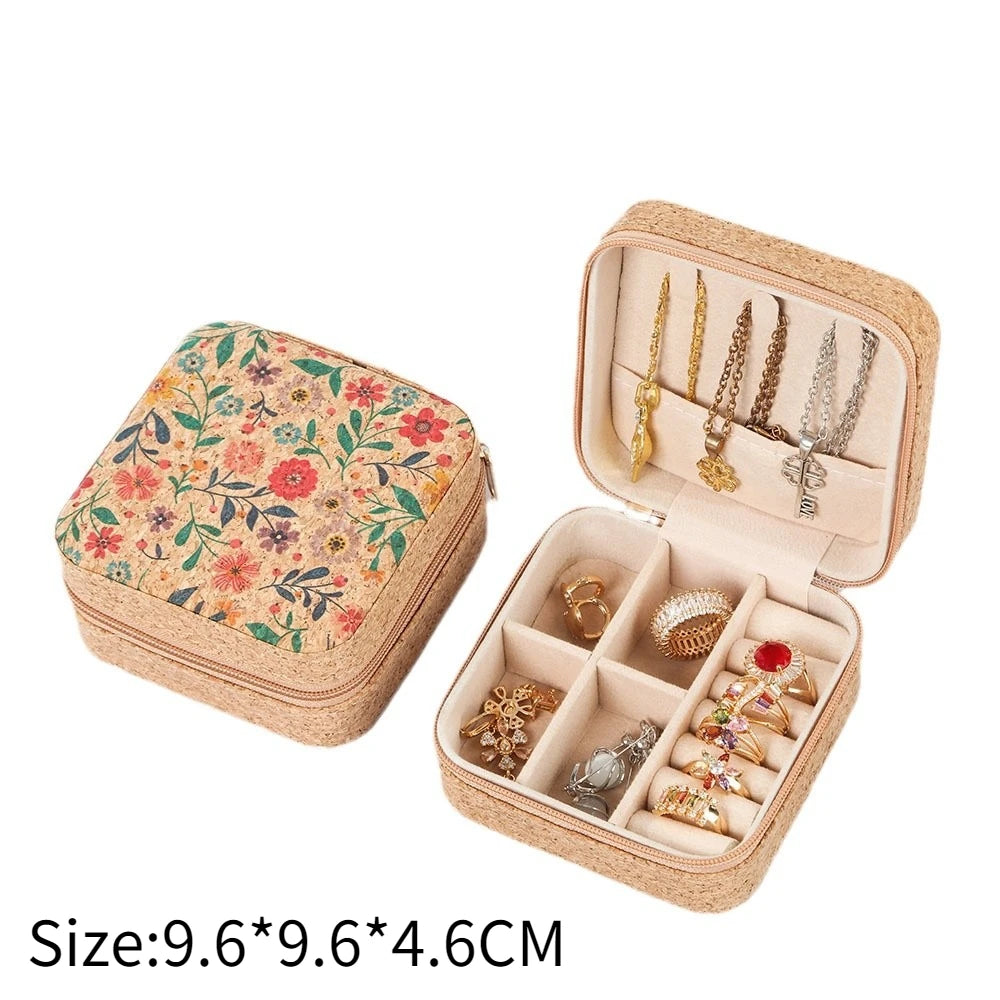 Mini Retro Jewelry Box Portable Travel Jewelry Organizer Display Case for Rings Earrings Necklace Bracelets Jewelry Storage Case