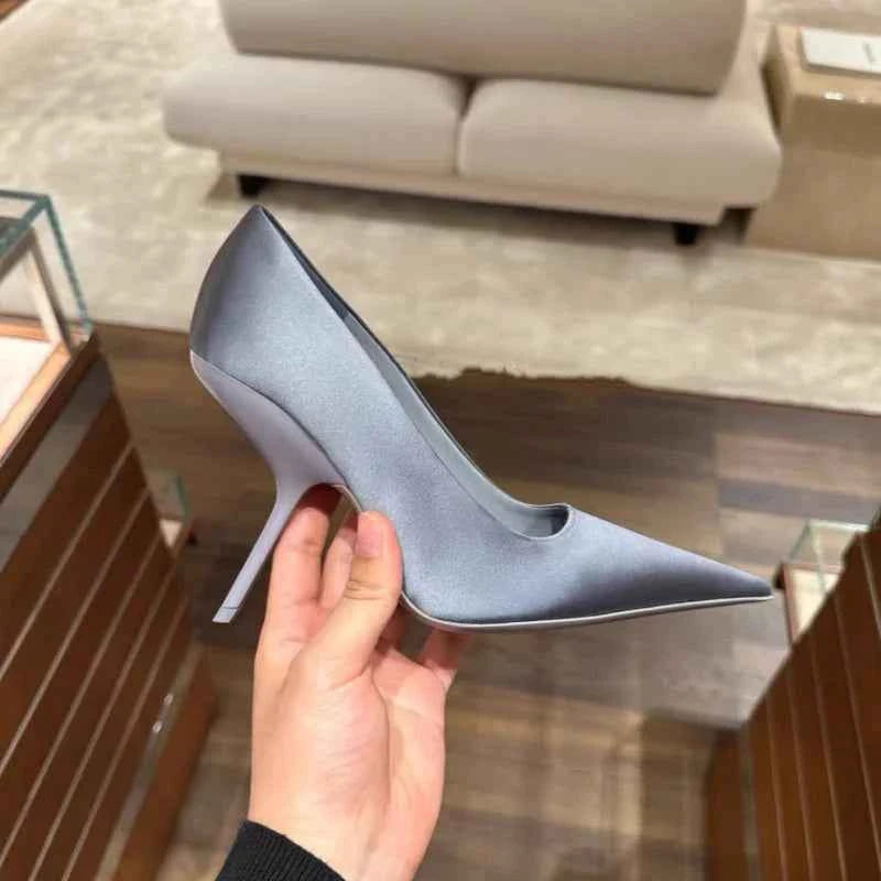 2026 New Style Women's High Heels Shoes Patent leather Pointed Toe Solid Color Night Club Party Shoes Femme Summer Half Slippers