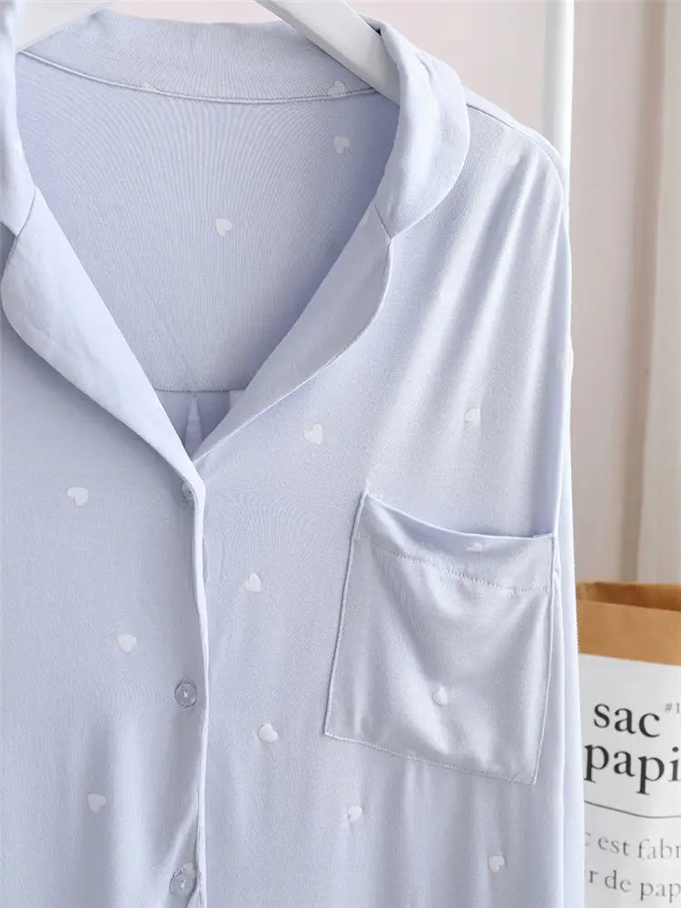 Nightgowns Women Sleepwear Baggy M-3XL Sweet Girlish Japanese Style Kawaii Clothes Home Cozy Designer Minimalist Pockets Print